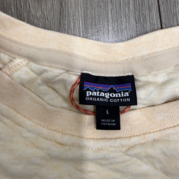 Patagonia Women’s Organic Cotton Quilt Crew Sweatshirt Sz L FLAW! - Picture 2 of 7